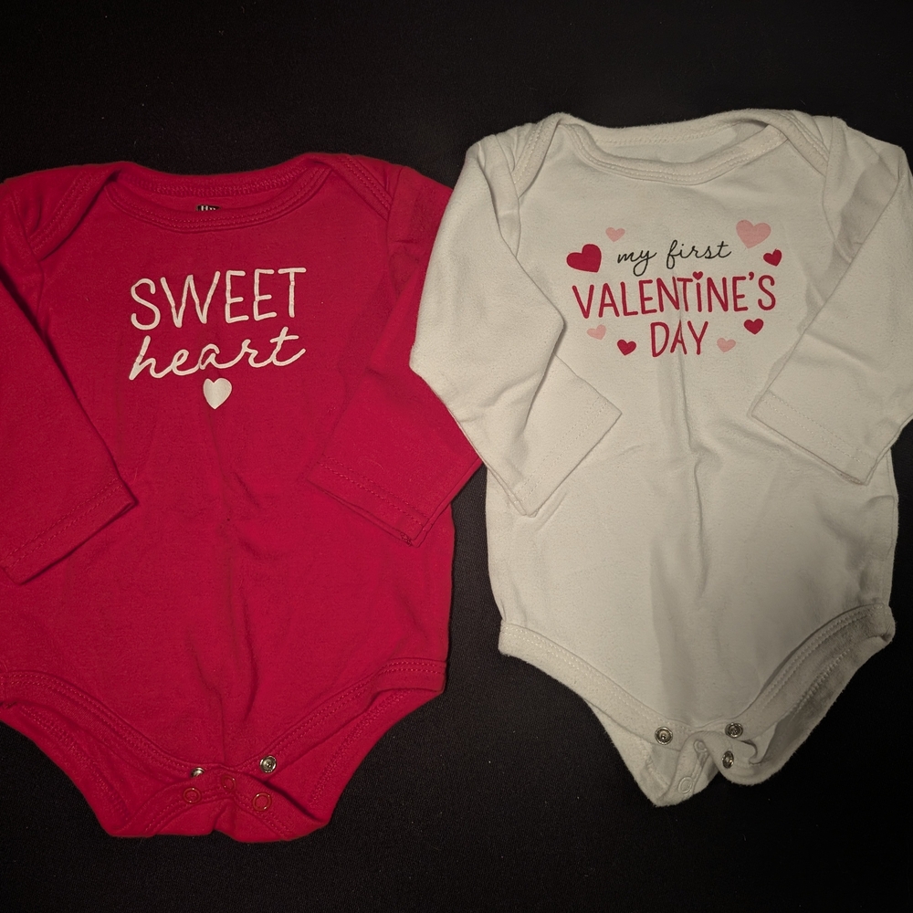 Sweetheart and Valentine's Day Baby Onesie Set